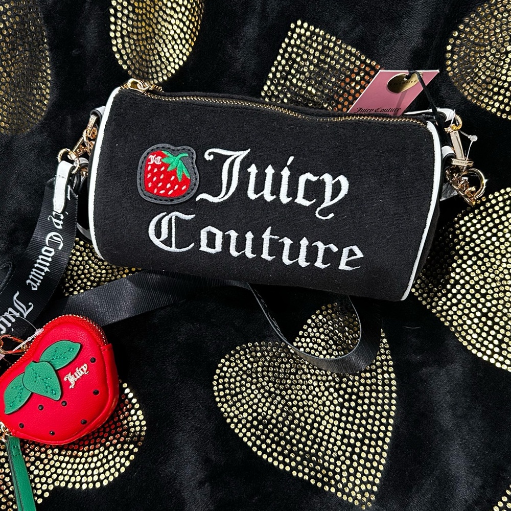 Juicy Couture Mini Barrel Bag with Strawberry Accent